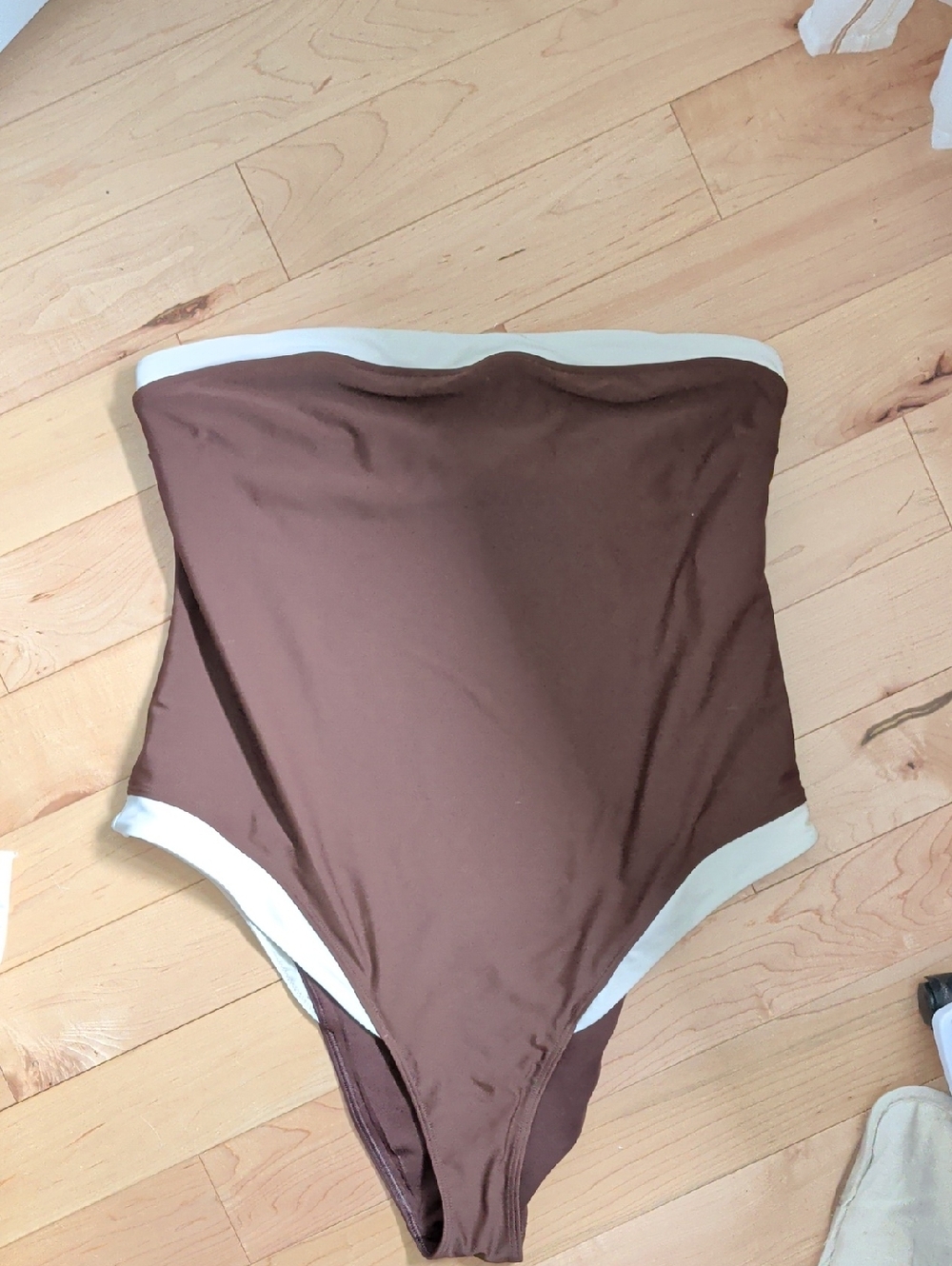 Abercrombie & Fitch Marina One Piece Bathing Suit Brown And Cream XL Curve Love